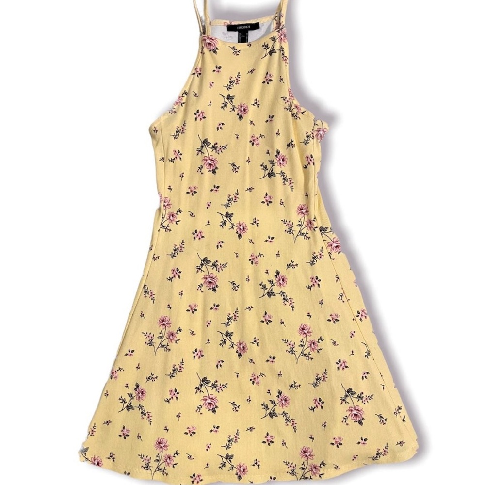 Forever 21 Yellow Floral Sundress (Medium)